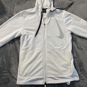 White Nike fleece jacket